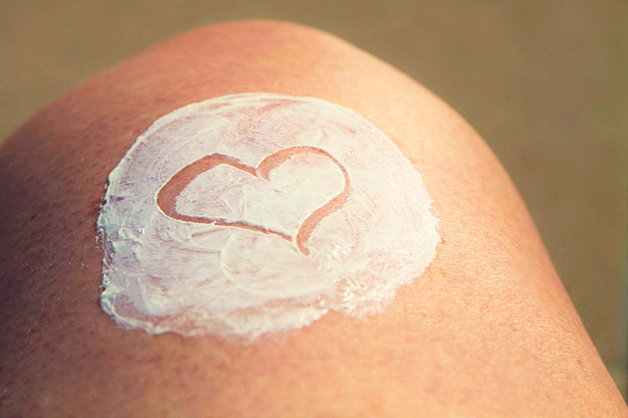 lotion applied to the skin